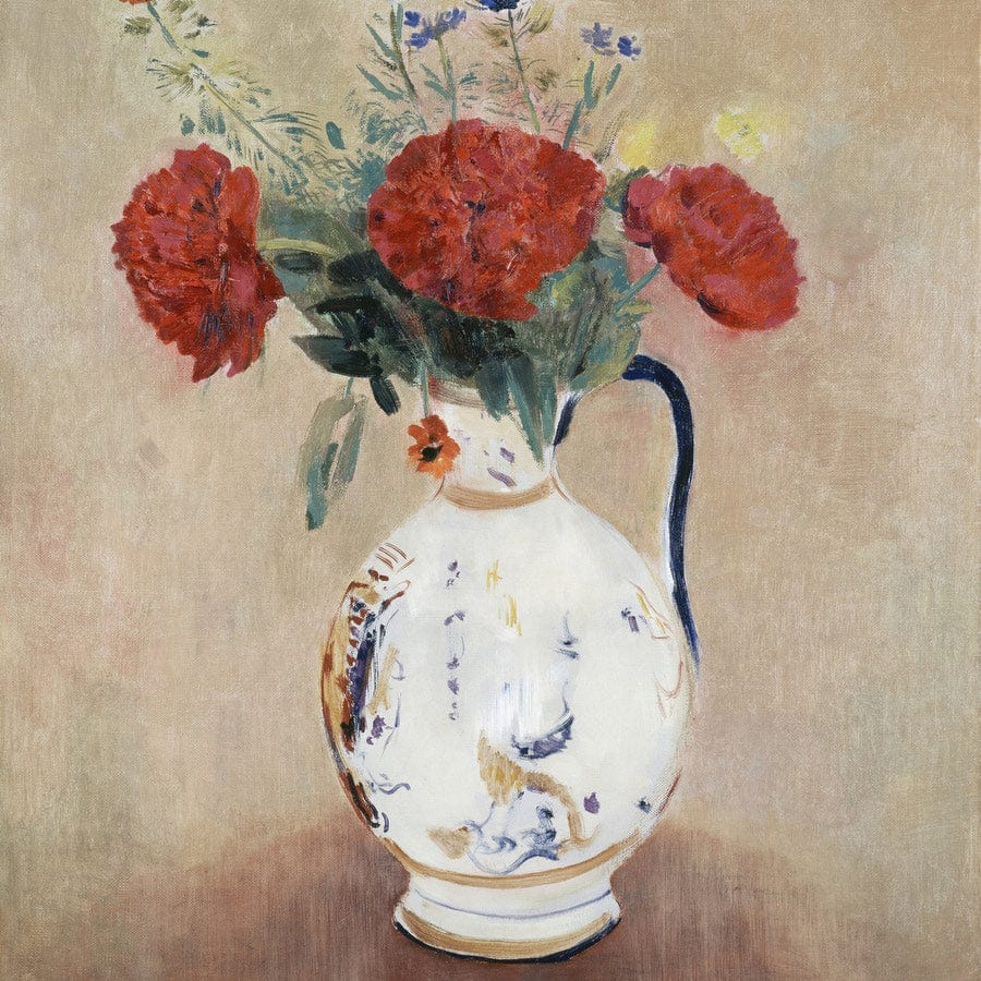 12" x 12" / Fine Art Paper Peonies By Odilon Redon Fine Art Print