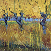 12" x 12" / Fine Art Paper Pollarded Willows And Setting Sun By Vincent Van Gogh Fine Art Print