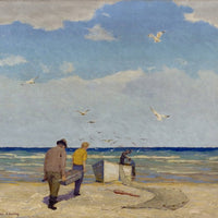 12" x 12" / Fine Art Paper Return Of The Fisherman By Frank V. Dudley Fine Art Print