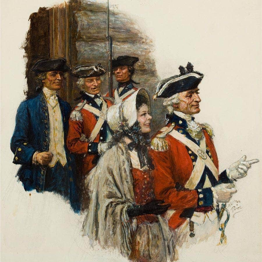 12" x 12" / Fine Art Paper Revolutionary War Scene By Norman Mills Price Fine Art Print