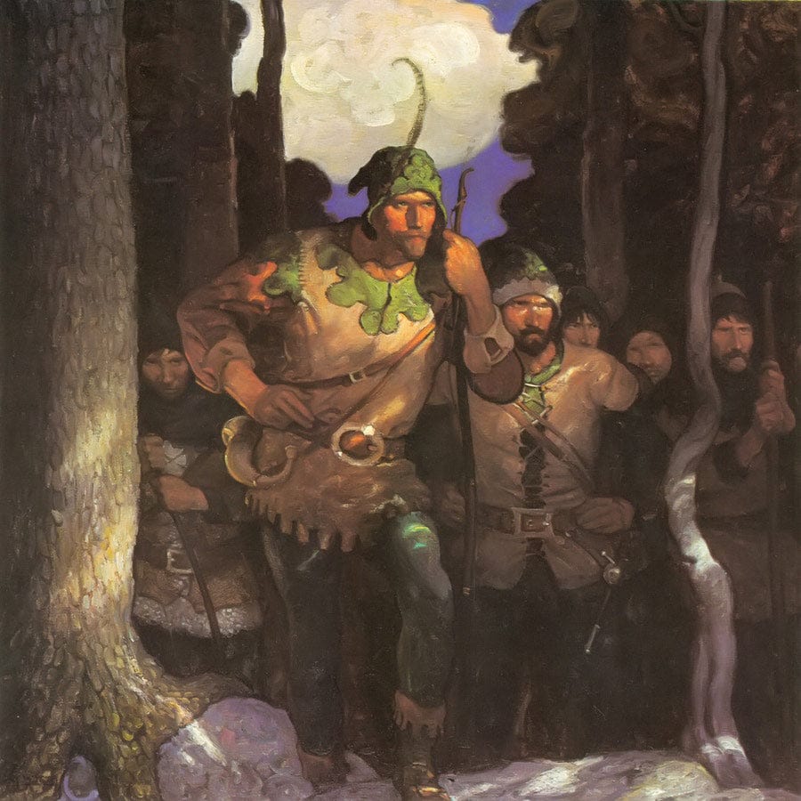 12" x 12" / Fine Art Paper Robin Hood And The Men Of The Greenwood By NC Wyeth Fine Art Print