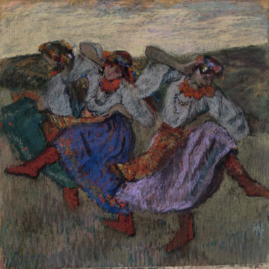 12" x 12" / Fine Art Paper Russian Dancers By Edgar Degas Fine Art Print