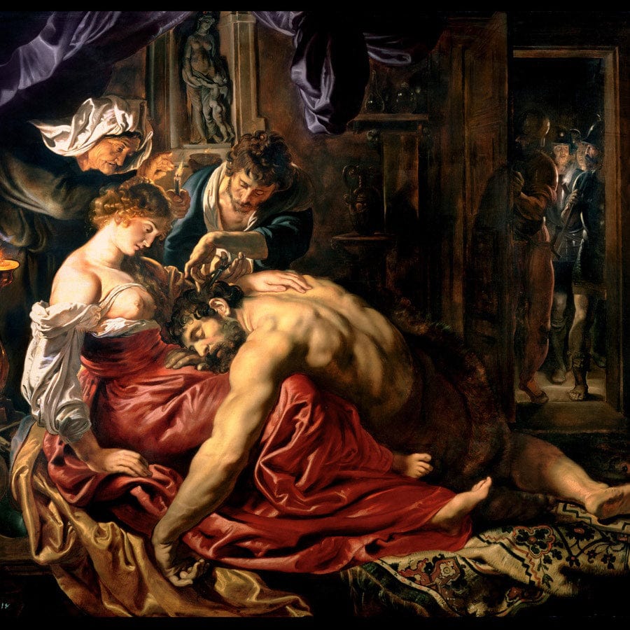 12" x 12" / Fine Art Paper Samson And Delilah By Peter Paul Rubens Fine Art Print