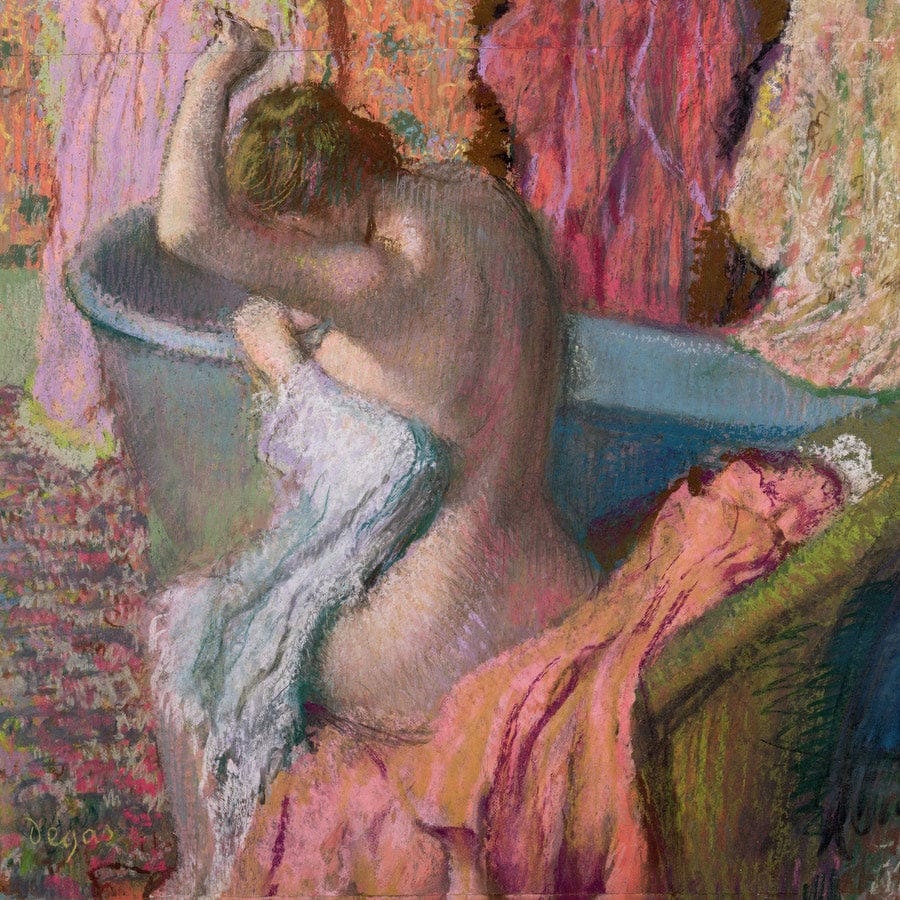 12" x 12" / Fine Art Paper Seated Bather By Edgar Degas Fine Art Print