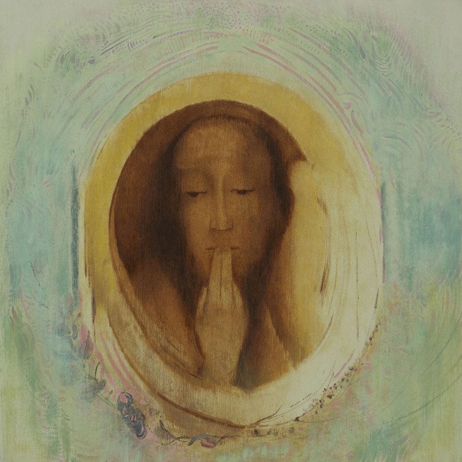 12" x 12" / Fine Art Paper Silence 1911 54 6 X 54Cm Oil On Paper Moma By Odilon Redon Fine Art Print