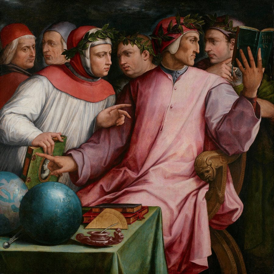 12" x 12" / Fine Art Paper Six Tuscan Poets 1544 By Giorgio Vasari Fine Art Print