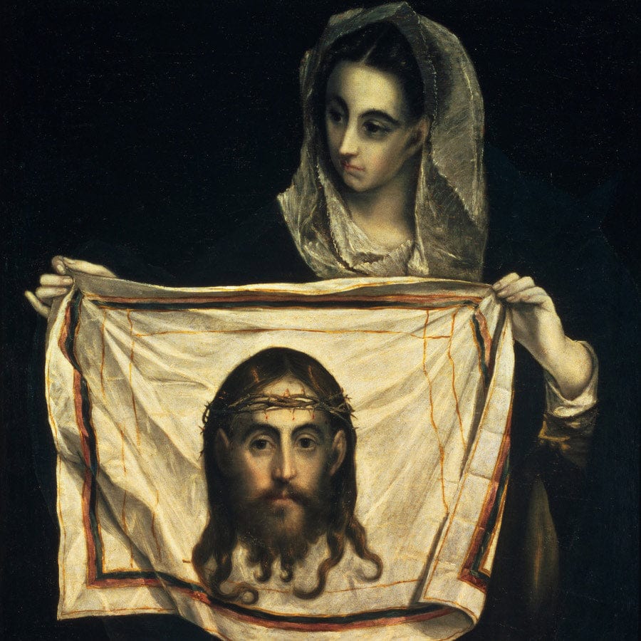 12" x 12" / Fine Art Paper St.Veronica With The Holy Shroud I By El Greco Fine Art Print