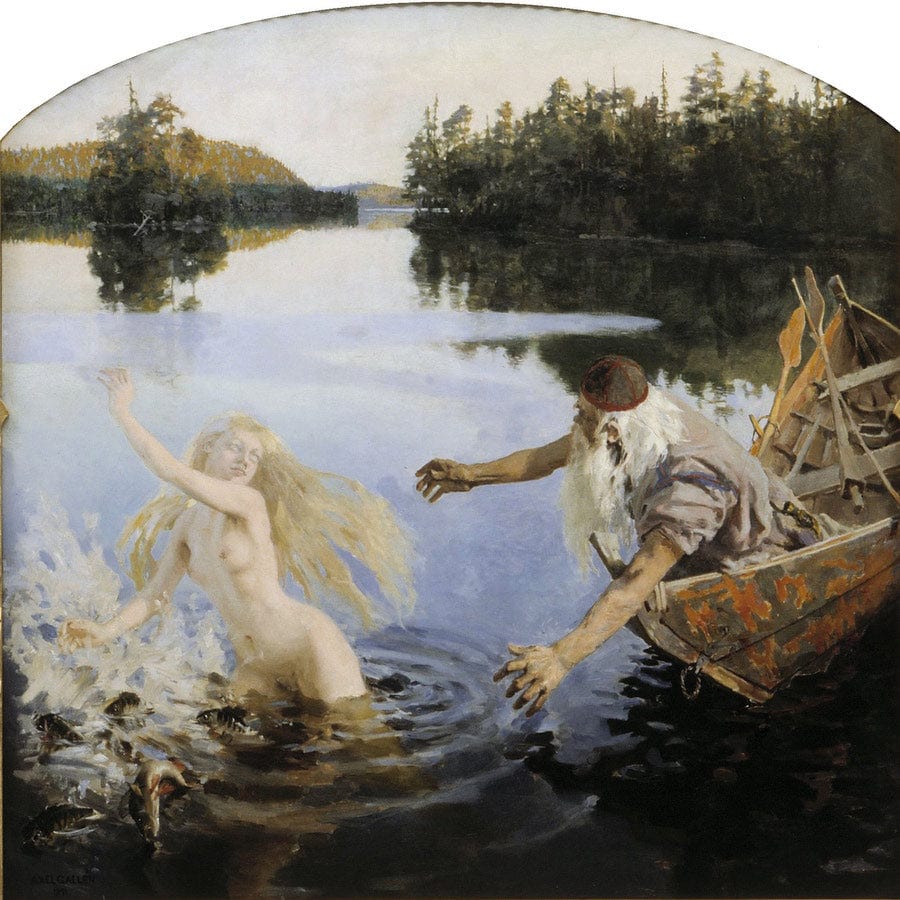 12" x 12" / Fine Art Paper The Aino Triptych By Akseli Gallen Kallela Fine Art Print