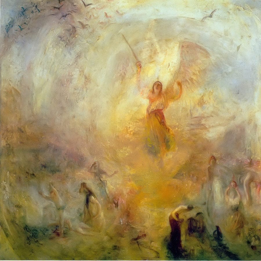 12" x 12" / Fine Art Paper The Angel Standing In The Sun By Jwm Turner Fine Art Print