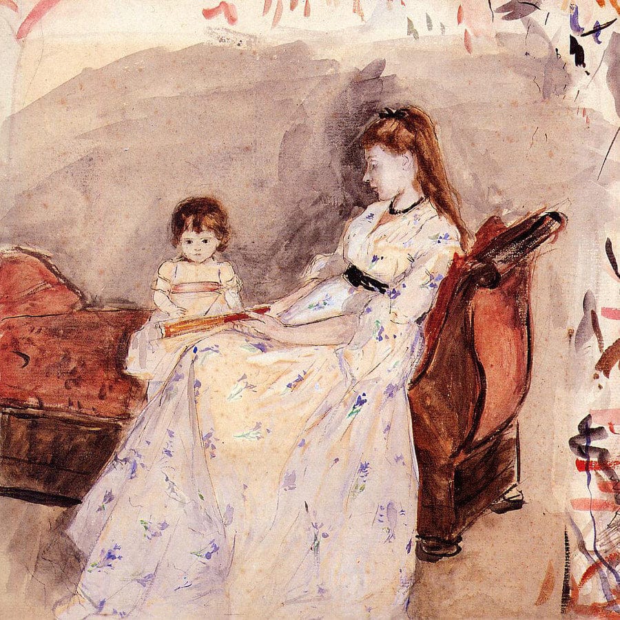 12" x 12" / Fine Art Paper The Artists Sister Edma With Her Daughter Jeanne 1872 Watercolor National Gallery Of Art Washinton By Berthe Morisot Fine Art Print
