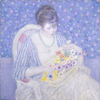 12" x 12" / Fine Art Paper The Basket Of Flowers By Frederick Carl Frieseke Fine Art Print