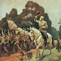 12" x 12" / Fine Art Paper The Confederate Battle Flage Faithful Troops Cheer General Lee By Nc Wyeth Fine Art Print