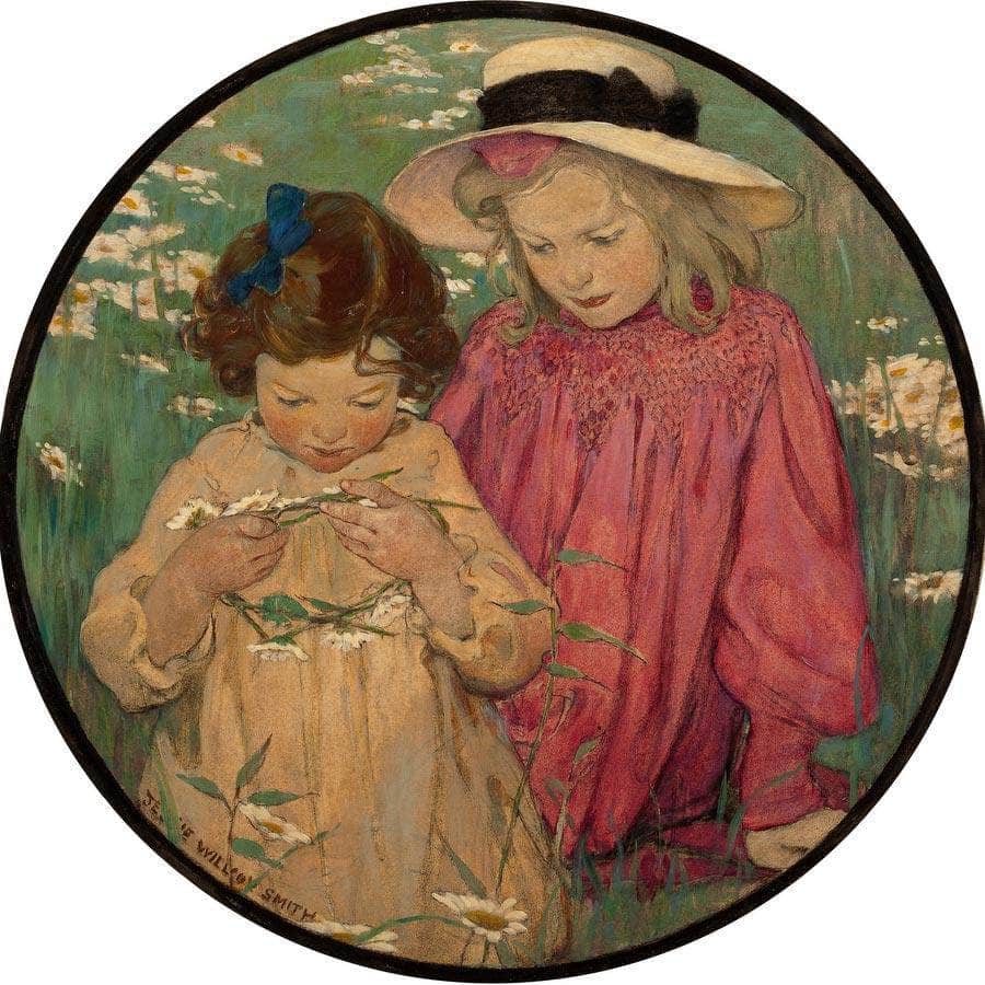 12" x 12" / Fine Art Paper The Daisy Wreath By Jessie Willcox Smith Fine Art Print