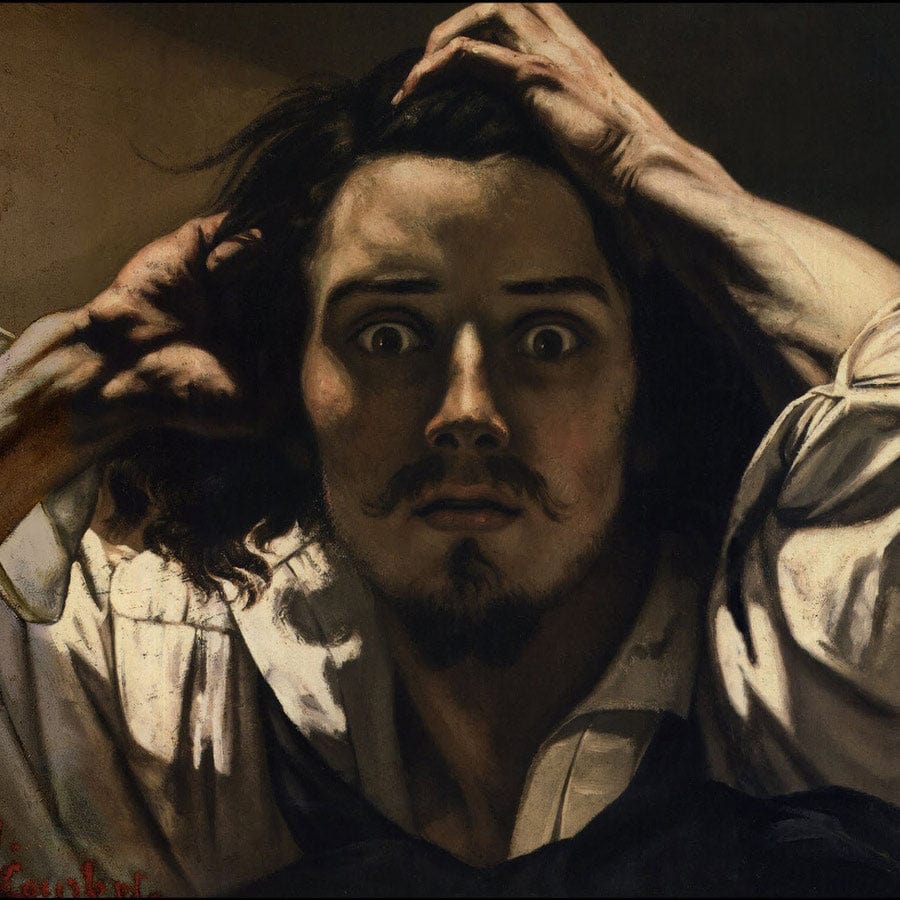 12" x 12" / Fine Art Paper The Desperate Man By Gustave Courbet Fine Art Print