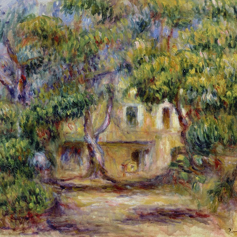 12" x 12" / Fine Art Paper The Farm At Les Collettes By Pierre Auguste Renoir Fine Art Print