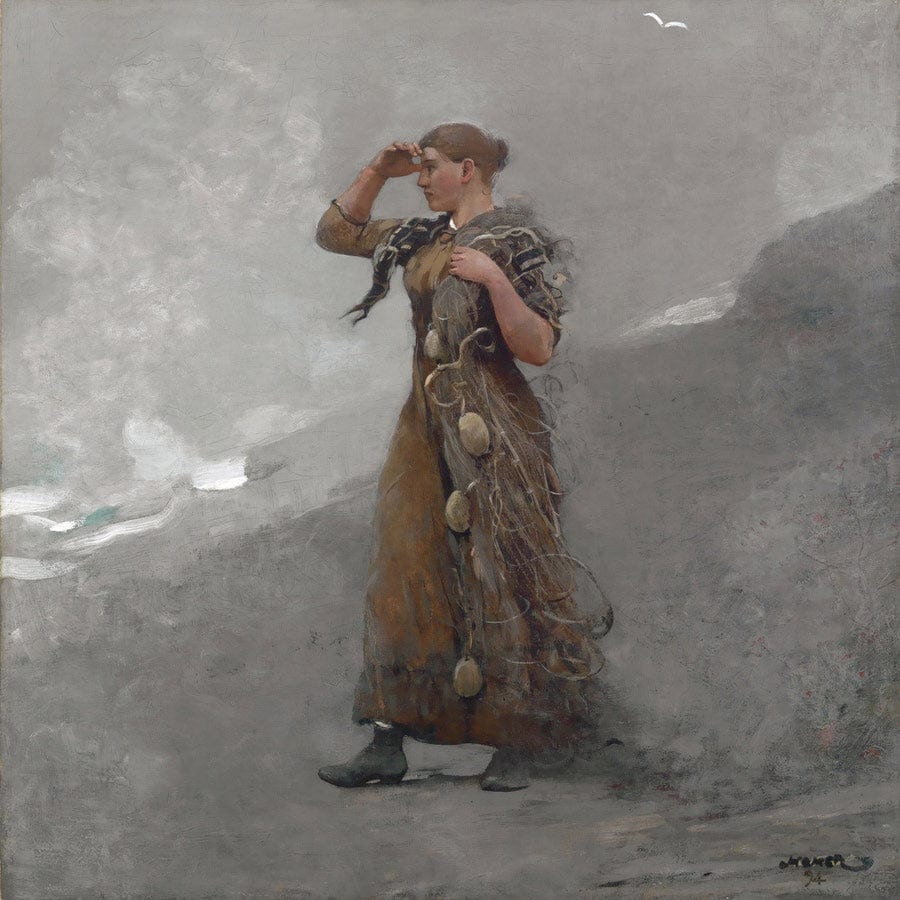 12" x 12" / Fine Art Paper The Fisher Girl By Winslow Homer Fine Art Print