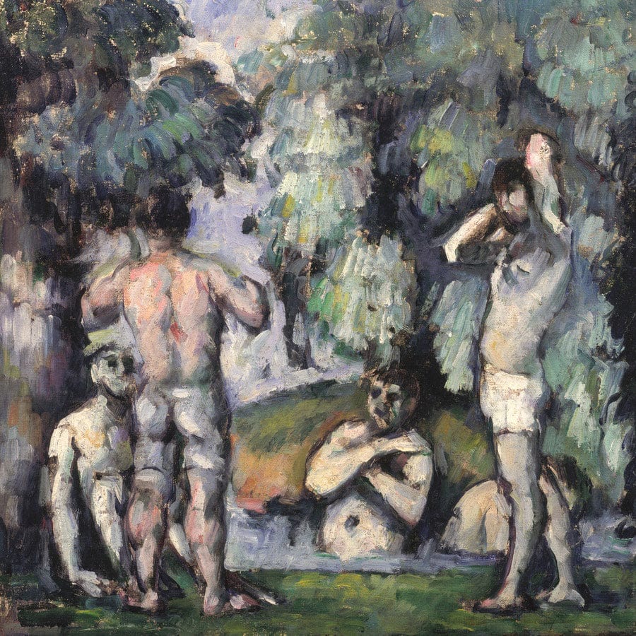 12" x 12" / Fine Art Paper The Five Bathers By Paul Cezanne Fine Art Print