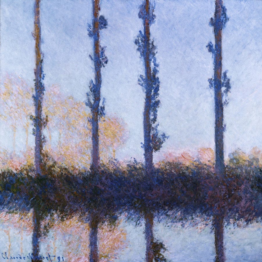 12" x 12" / Fine Art Paper The Four Trees By Claude Monet Fine Art Print