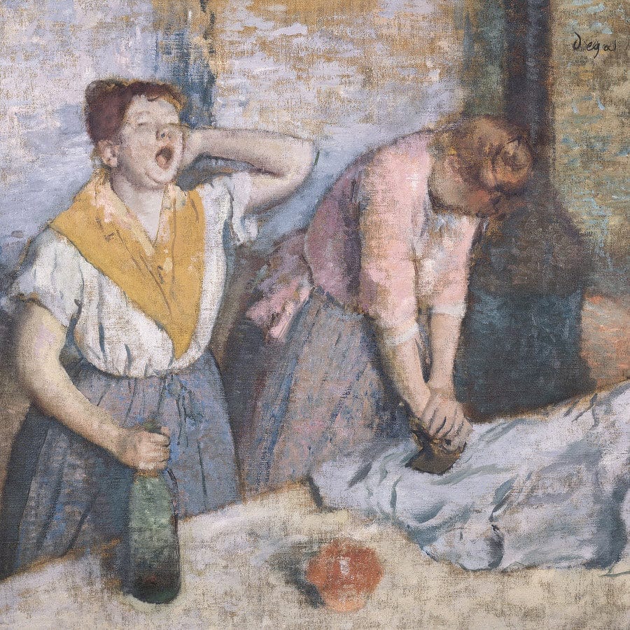 12" x 12" / Fine Art Paper The Laundresses By Edgar Degas Fine Art Print