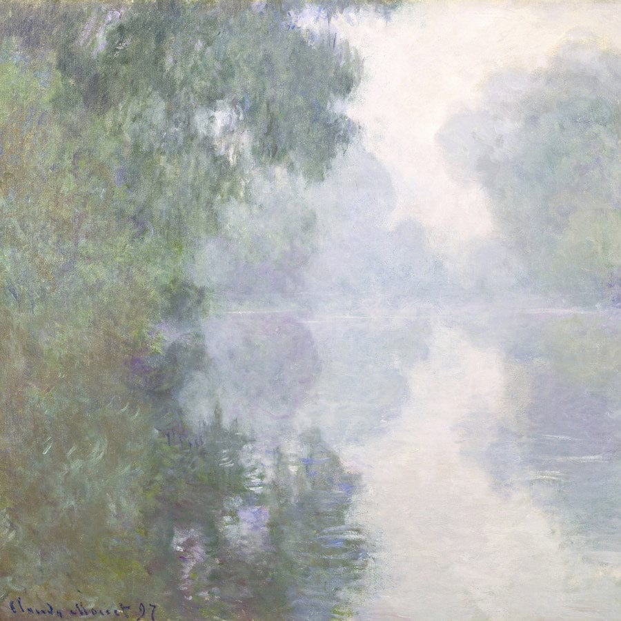 12" x 12" / Fine Art Paper The Seine At Giverny, Morning Mists By Claude Monet Fine Art Print