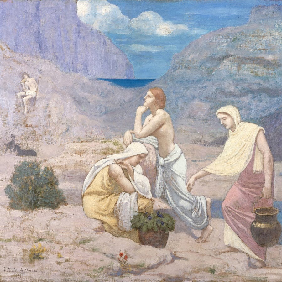 12" x 12" / Fine Art Paper The Shepherd 1039 S Song 1891 By Pierre Puvis De Chavannes Fine Art Print