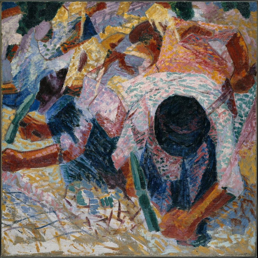 12" x 12" / Fine Art Paper The Street Pavers 1914 Oil On Canvas 100X100Cm Met By Umberto Boccioni Fine Art Print