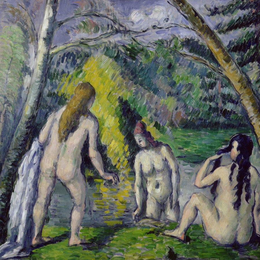 12" x 12" / Fine Art Paper The Three Bathers By Paul Cezanne Fine Art Print