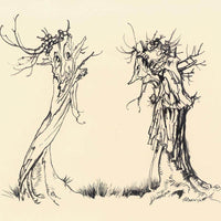 12" x 12" / Fine Art Paper Two Trees By Arthur Rackham Fine Art Print