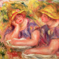 12" x 12" / Fine Art Paper Two Women In Blue Blouses By Pierre Auguste Renoir Fine Art Print