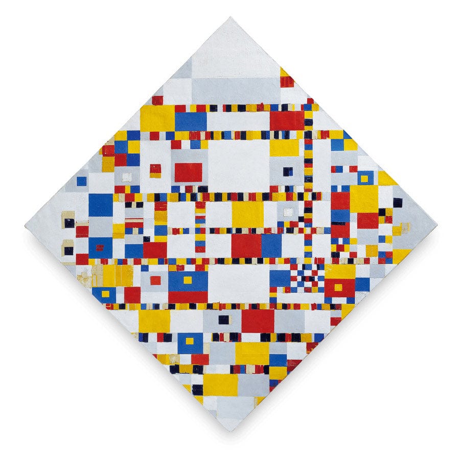 12" x 12" / Fine Art Paper Victory Boogie Woogie 1943-1944 By Piet Mondrian Fine Art Print