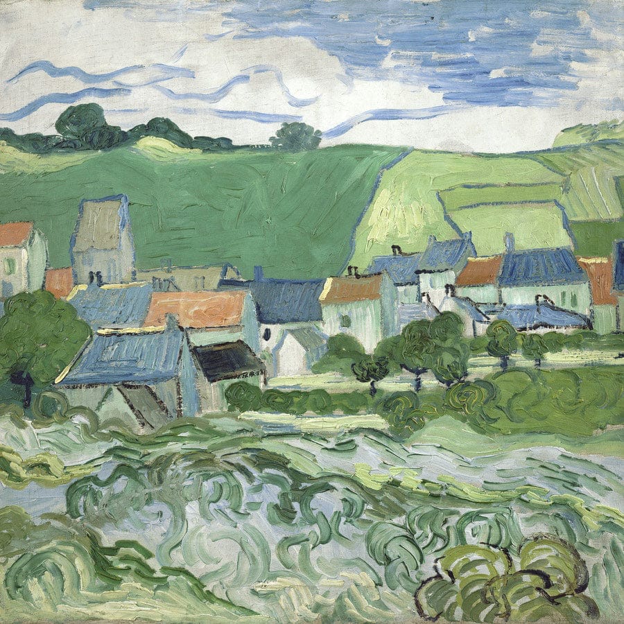 12" x 12" / Fine Art Paper View Of Auvers By Vincent Van Gogh Fine Art Print