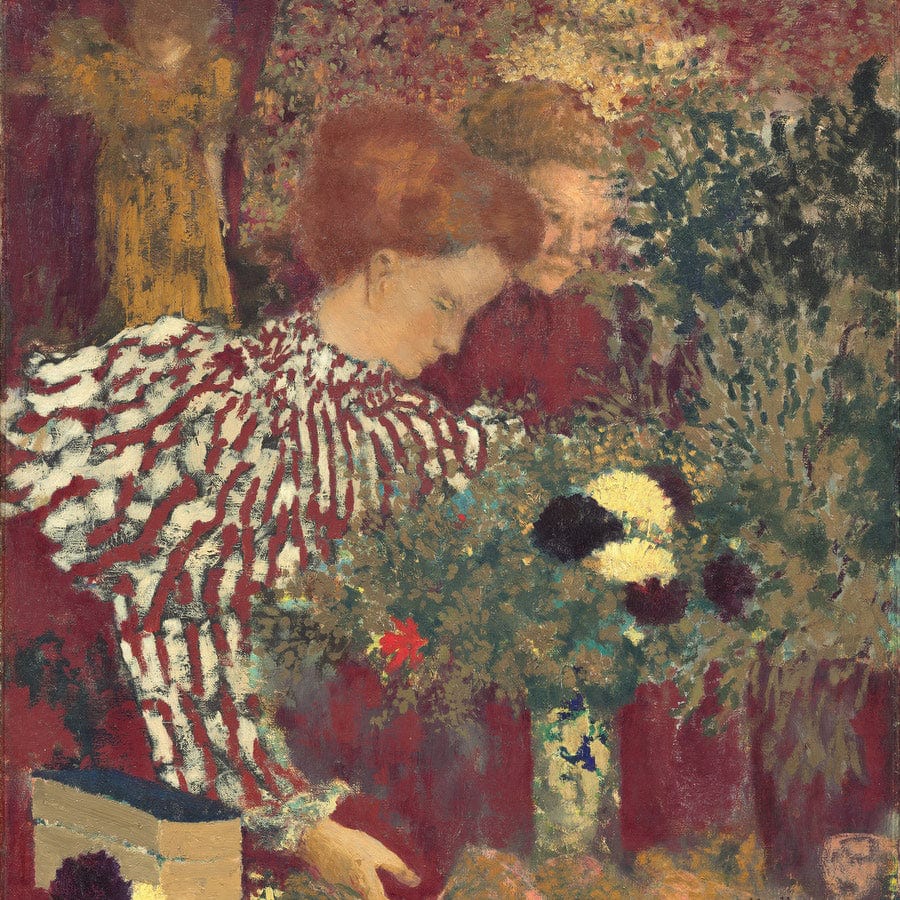 12" x 12" / Fine Art Paper Woman In A Striped Dress By Edouard Vuillard Fine Art Print