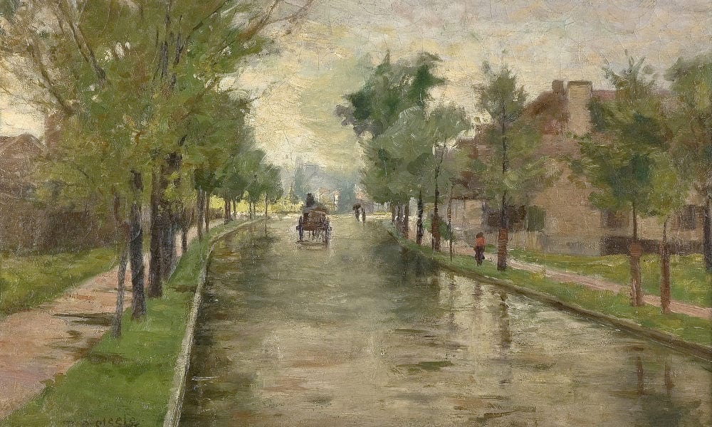 16Th & Pennsylvania Streets By Theodore Clement Steele Fine Art Print