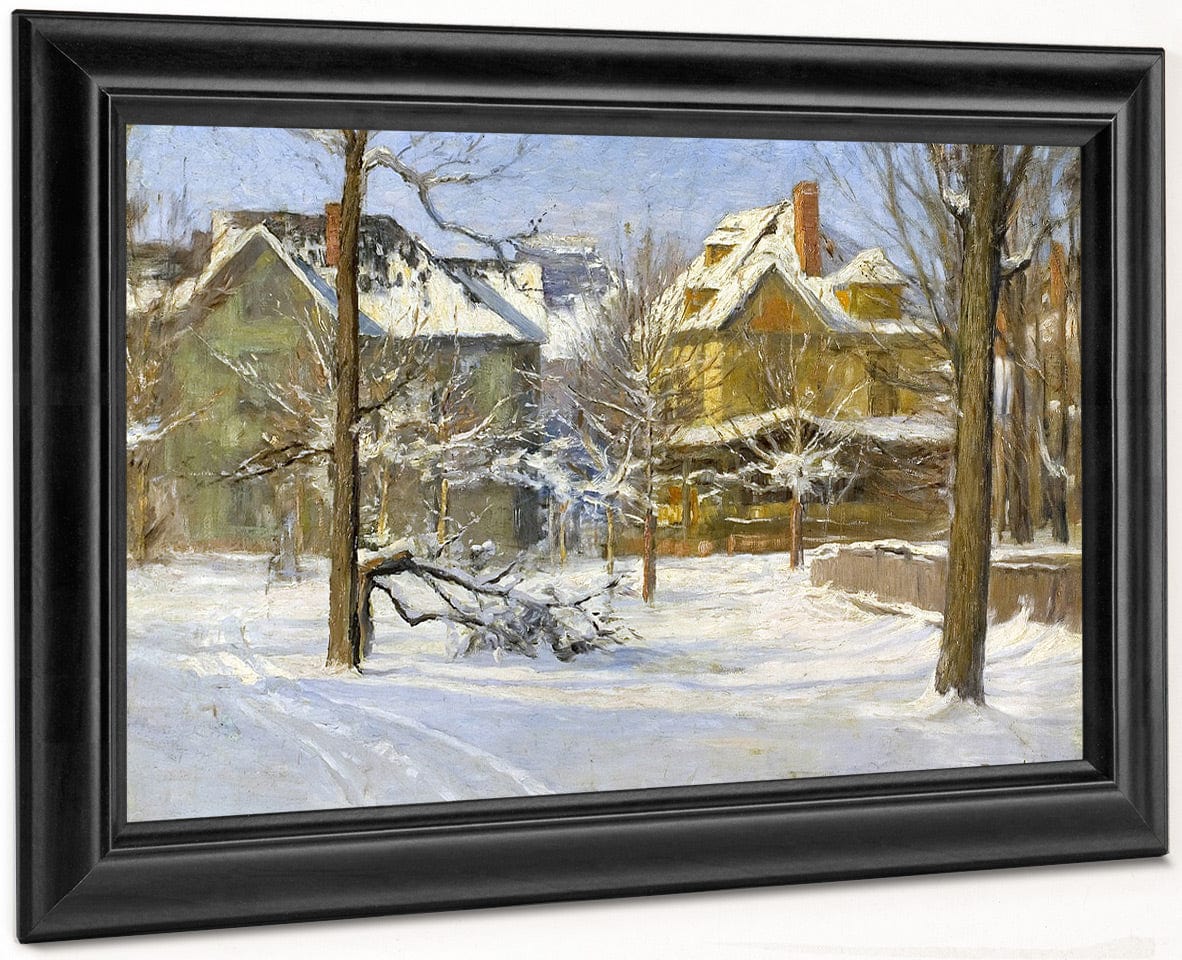 16Th Street, Indianapolis In Snow By Theodore Clement Steele Fine Art Print