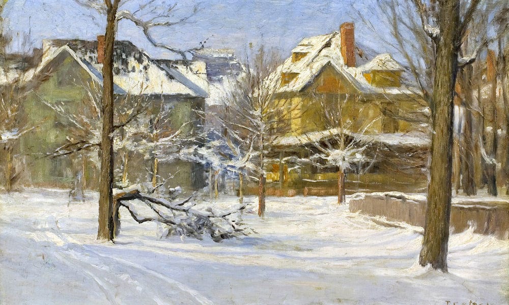 16Th Street, Indianapolis In Snow By Theodore Clement Steele Fine Art Print