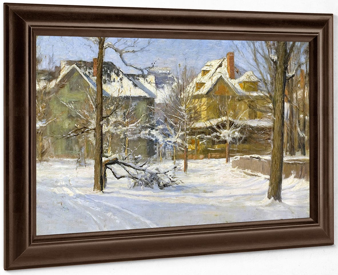 16Th Street, Indianapolis In Snow By Theodore Clement Steele Fine Art Print