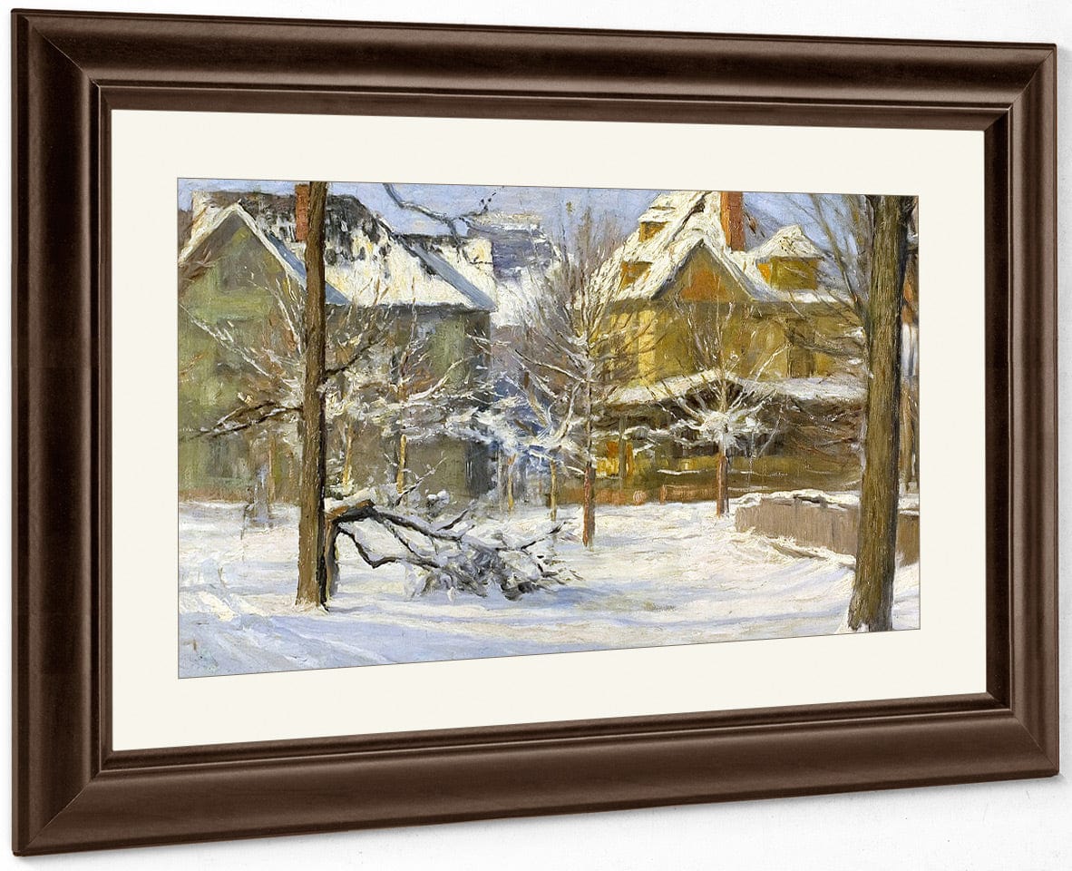 16Th Street, Indianapolis In Snow By Theodore Clement Steele Fine Art Print