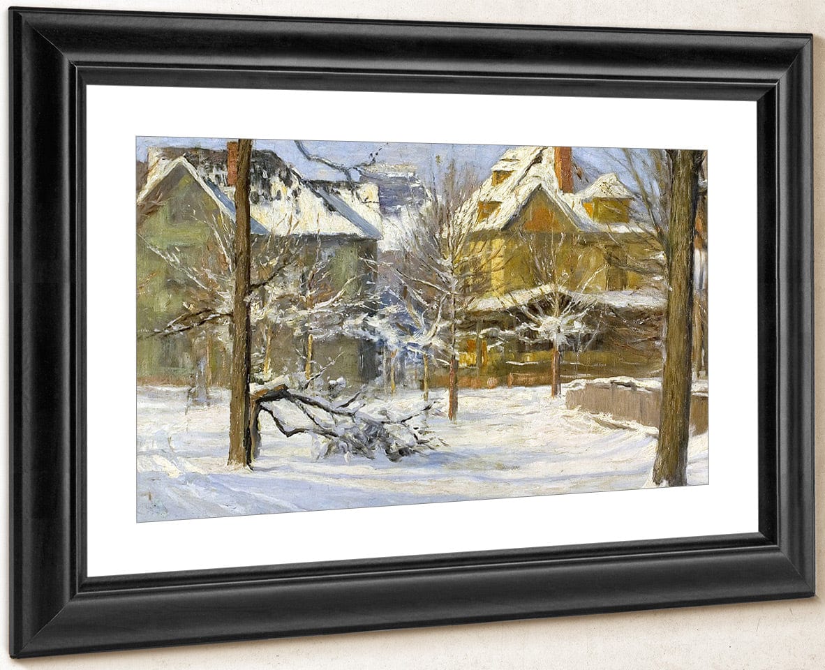 16Th Street, Indianapolis In Snow By Theodore Clement Steele Fine Art Print