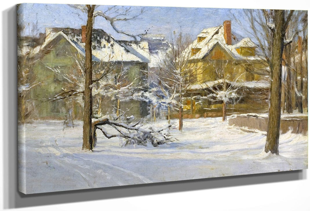 16Th Street, Indianapolis In Snow By Theodore Clement Steele Fine Art Print