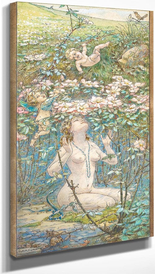 18" x 24" / Canvas Wrap A Fairy Bower By William Henry Walker Fine Art Print