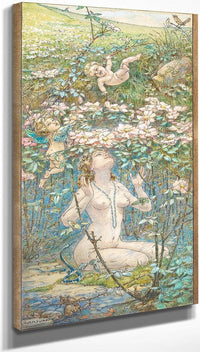 18" x 24" / Canvas Wrap A Fairy Bower By William Henry Walker Fine Art Print