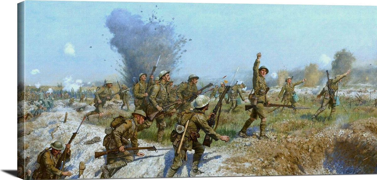 18" x 24" / Canvas Wrap Battle Of The Somme Ulster Division Painting J. P. Beadle Canvas Art Fine Art Print