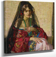 18" x 24" / Canvas Wrap Black Mantilla By Richard Edward Miller Fine Art Print