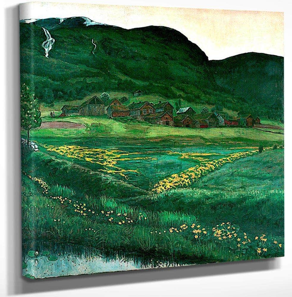 18" x 24" / Canvas Wrap Bright Night In June By Nicolai Astrup Fine Art Print