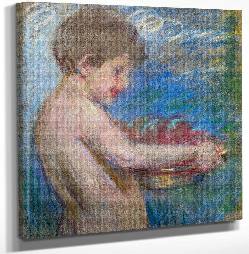 18" x 24" / Canvas Wrap Child With Fruit By Alice Pike Barney Fine Art Print