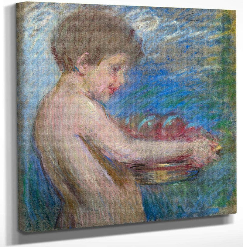 18" x 24" / Canvas Wrap Child With Fruit By Alice Pike Barney Fine Art Print