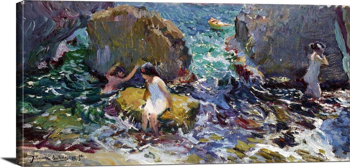 18" x 24" / Canvas Wrap Children On The Shore, Javea Painting Joaquin Sorolla Canvas Art Fine Art Print