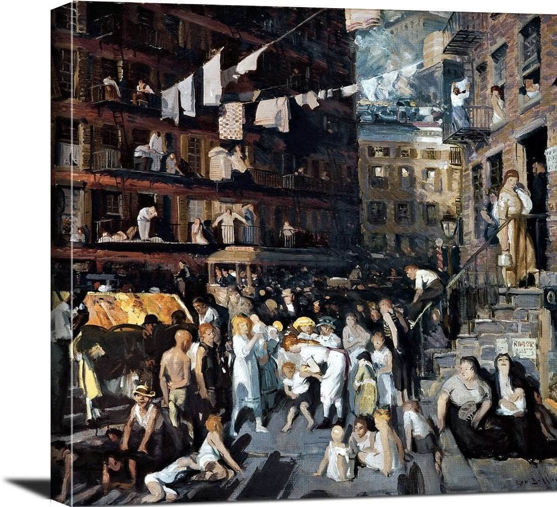 18" x 24" / Canvas Wrap Cliff Dwellers Painting George Wesley Bellows Canvas Art Fine Art Print