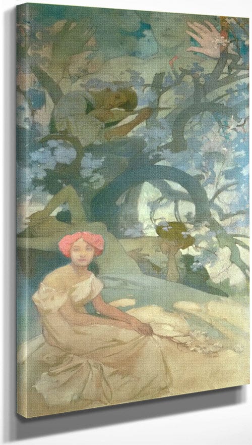 18" x 24" / Canvas Wrap Comedy By Alphonse Mucha Fine Art Print