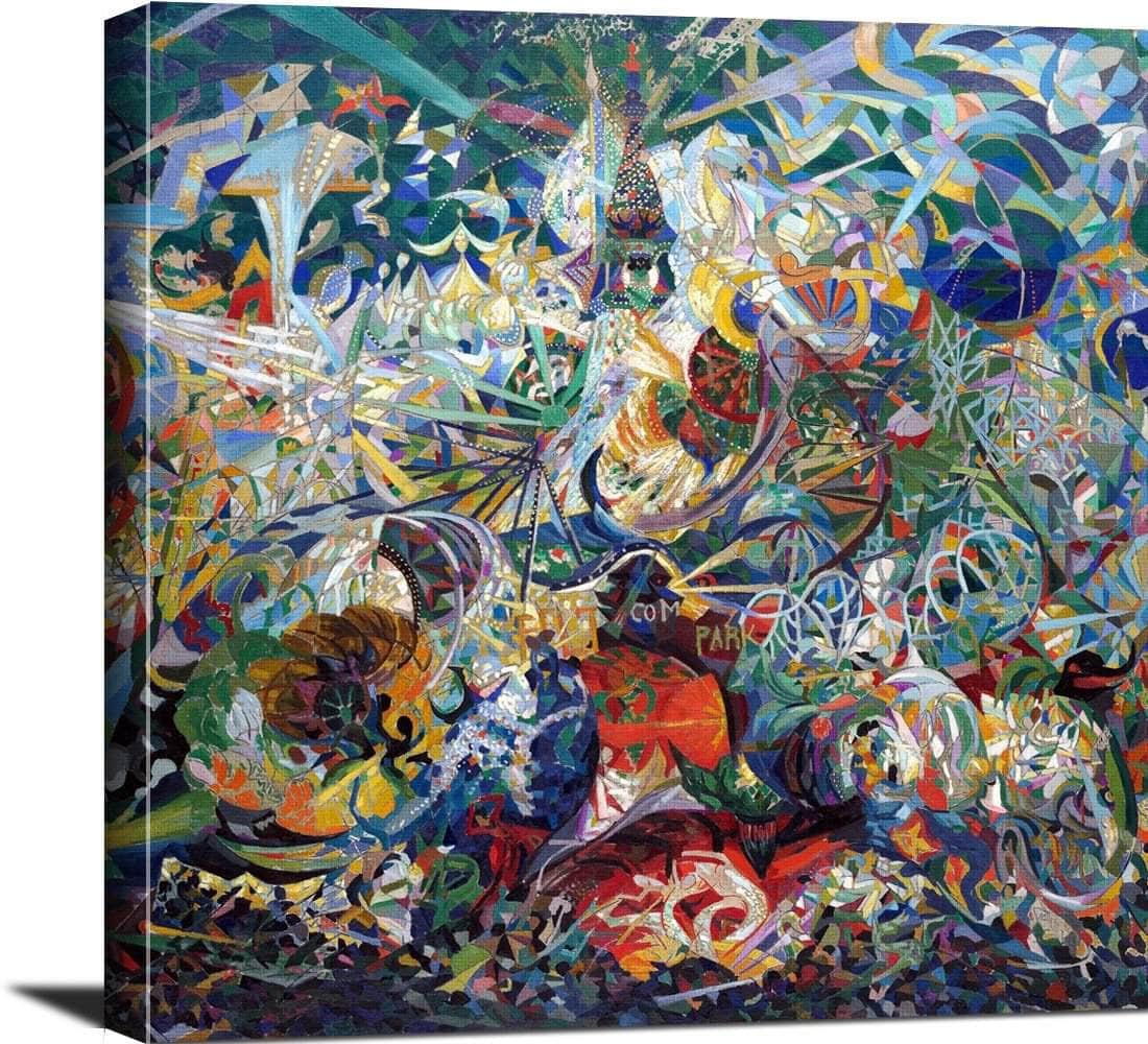18" x 24" / Canvas Wrap Coney Island American Dreamland Painting Joseph Stella Canvas Art Fine Art Print
